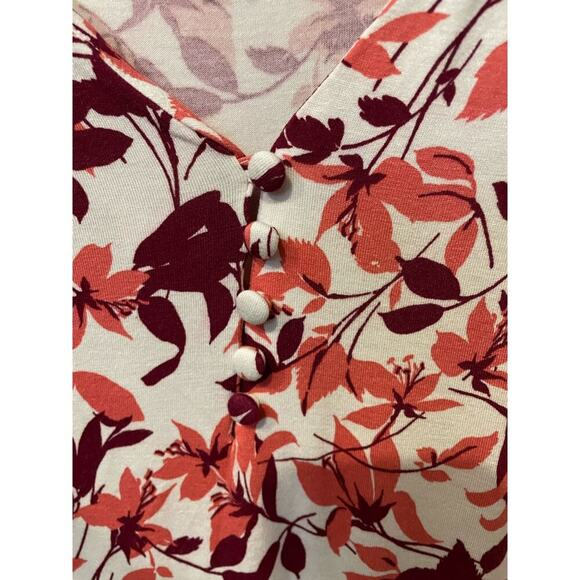 NWOT Liz Claiborne Floral Blouse With Ruffle Sleeves - Picture 5 of 5